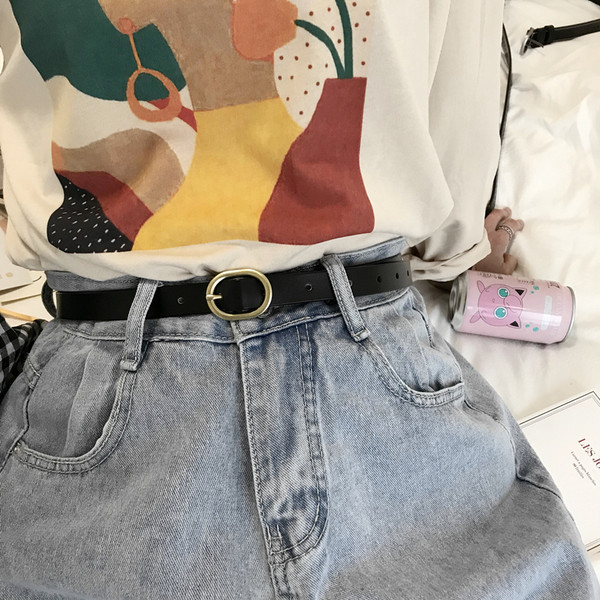 Ženski tanki remen od eko kože