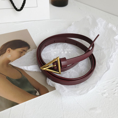 Tanak ženski remen s trokutastom kopčom