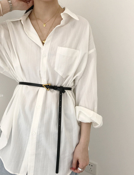 Tanak ženski remen s trokutastom kopčom