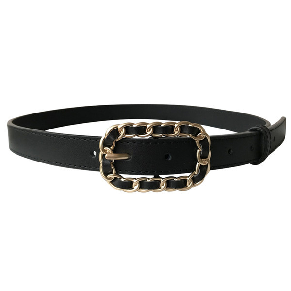 Novi model ženskog remena od eko kože u crnoj boji