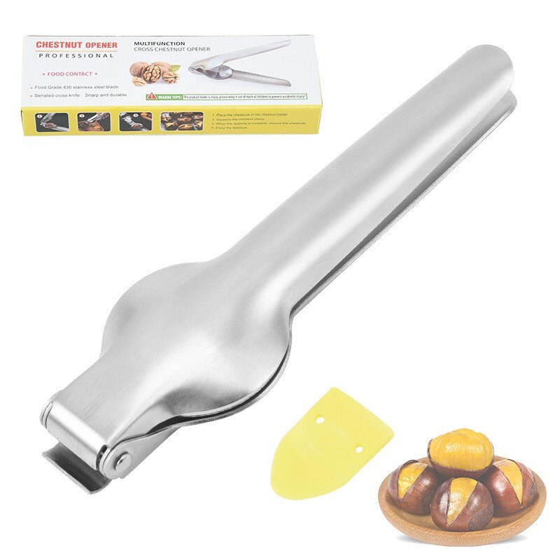2 u 1 Brzo razbijač oraha od nehrđajućeg čelika Kuhinjski alati Stezaljka za kesten Kliješta za orahe Metalna ljuska za orahe Otvarač za orahe Rezač Naprave