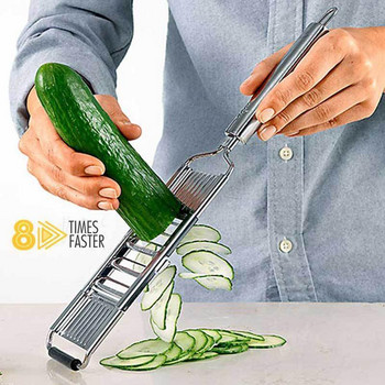 4 остриета Мултифункционален нож за нарязване на зеленчуци от неръждаема стомана с много остриета Регулируема белачка Чопър Ренде Кухненски инструменти