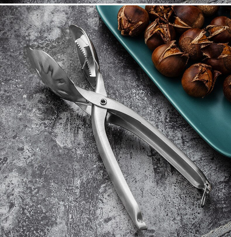 1 kom Kestenjasta kliješta od nehrđajućeg čelika Kliješta za orahe Metalna ljuska za orahe Kuhinjski alat Otvarač za suho voće Rezač Naprave Izdržljiv