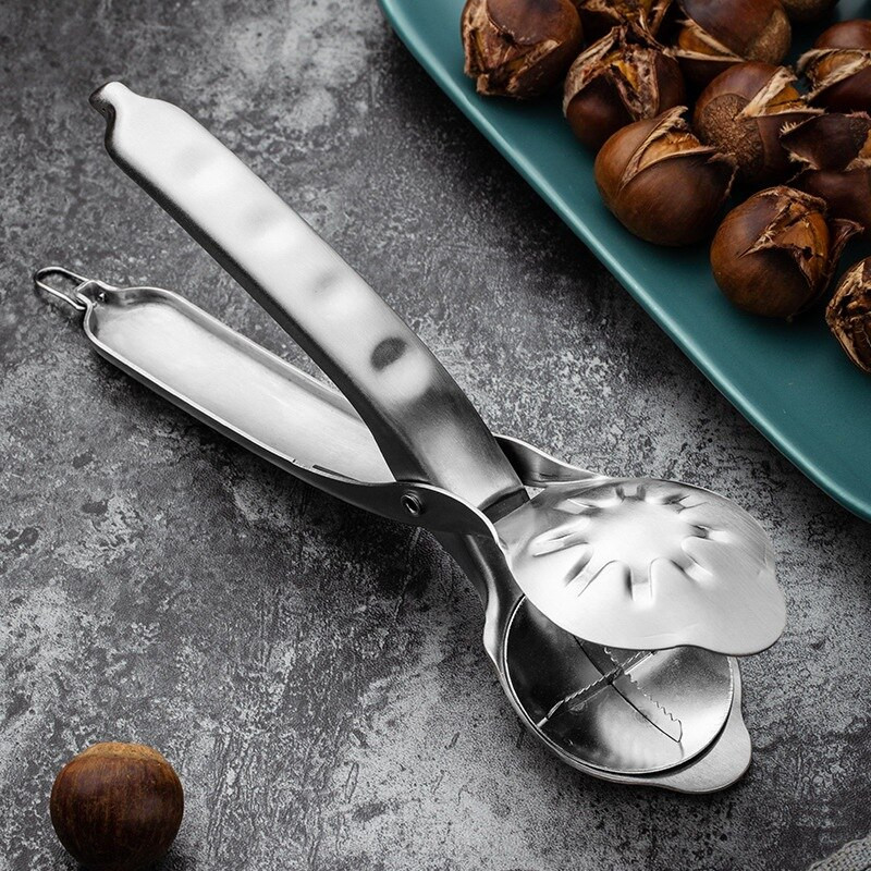 1 kom Kestenjasta kliješta od nehrđajućeg čelika Kliješta za orahe Metalna ljuska za orahe Kuhinjski alat Otvarač za suho voće Rezač Naprave Izdržljiv