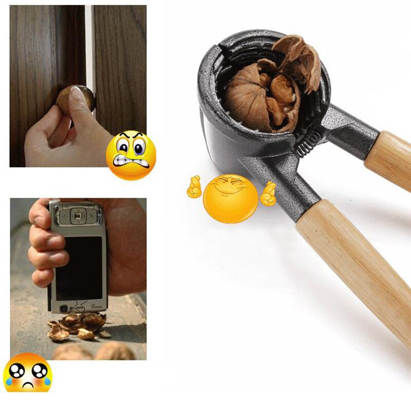 Stezaljka od oraha Kuhinjski alati za kućanstvo Drvena drška od legure aluminija Kliješta za orahnjače Višenamjenska kopča u obliku oraha
