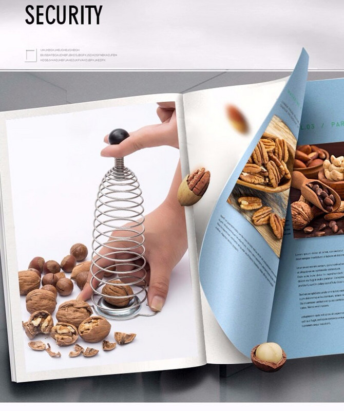 1PC kreativni metalni opružni orašar otvoreni orah artefakt od nehrđajućeg čelika orasi otvoreni profesionalni alati za orahe