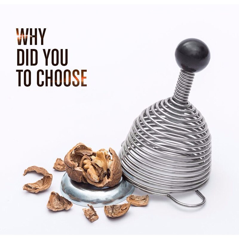 1PC kreativni metalni opružni orašar otvoreni orah artefakt od nehrđajućeg čelika orasi otvoreni profesionalni alati za orahe