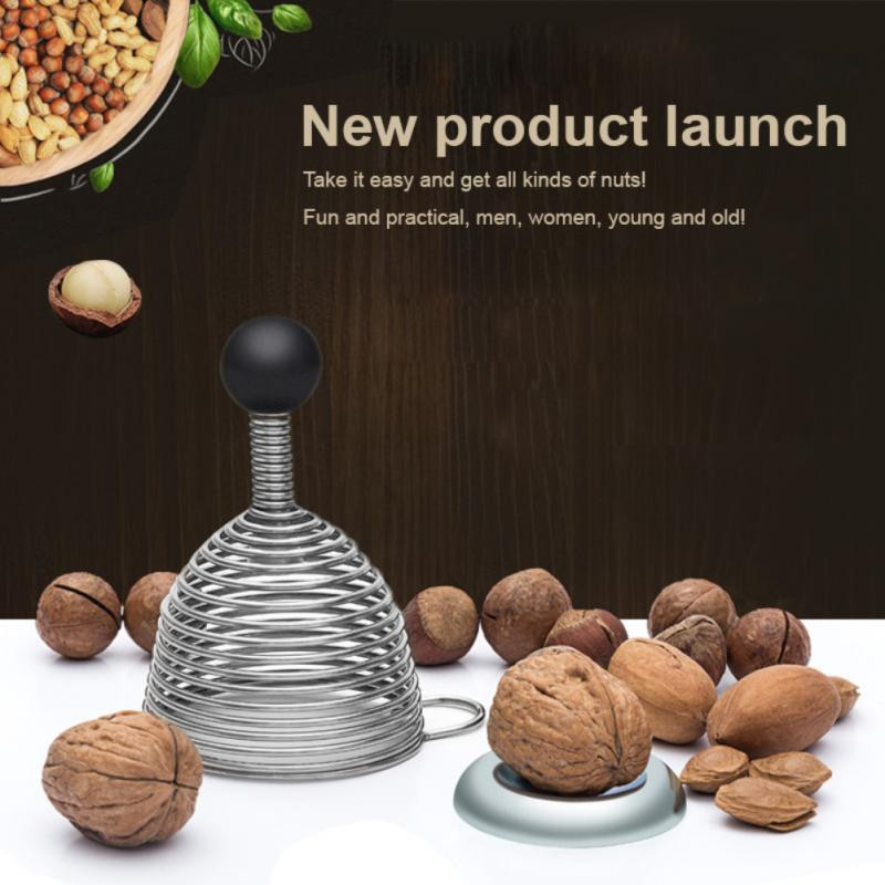 1PC kreativni metalni opružni orašar otvoreni orah artefakt od nehrđajućeg čelika orasi otvoreni profesionalni alati za orahe