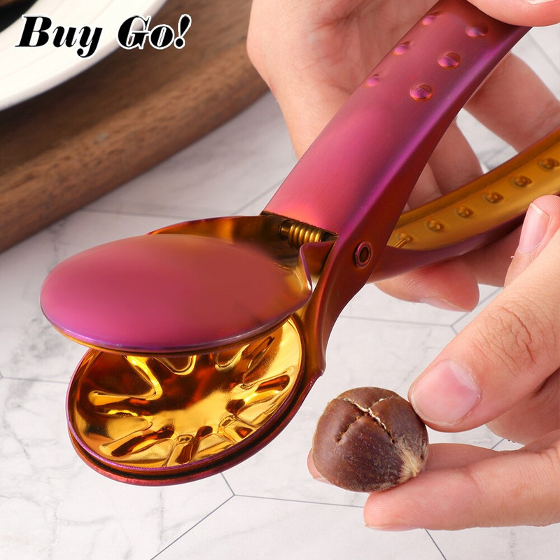 1 KOM 2 u 1 otvarač za orahe od nehrđajućeg čelika Brzi kliješta za kesten Kliješta za orahe Metalna drobilica za orahe Rezač za ljuštenje Naprave Kuhinjski alati