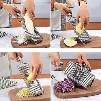 Ανοξείδωτος τεμαχιστής τεμαχιστής φορητός εγχειρίδιο Vegetable Slicer Grater Cutter τεμαχιστής πατάτας Peeler Shredders Αξεσουάρ εργαλείων κουζίνας