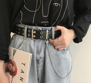 Ženski kožni remen sa lancem - crne boje