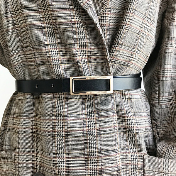 Korejski novi ženski remen retro minimalistički kaput kaput haljina pečat oko struka prema zadržanom ležernom kožnom remenu