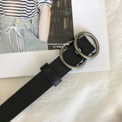 Ženski kožni remen sa okruglom kopčom