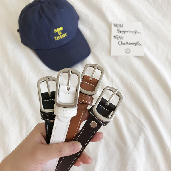 Ležerni ženski remen s pravokutnom kopčom