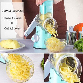 3 σε 1 Πολυλειτουργικός στρογγυλός κόφτης μαντολίνου Εγχειρίδιο Vegetable Cutter Slicer Vegetable Spiralizer Potato Slicer Kitchen Gadgets