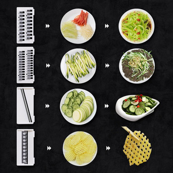 Пластмасов кухненски чопър за зеленчуци Резачка Ренде за плодове Джаджи Инструменти за готвене Храна Салата Лук Картофи Мандолина Контейнер