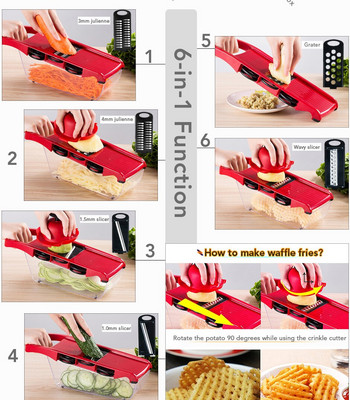 Έξι-σε-ένα Πολυλειτουργικός κόφτης λαχανικών Fast Onion Slicer Εργαλεία και Gadgets κουζίνας πολλαπλών χρήσεων Ανοξείδωτα Gadgets κουζίνας