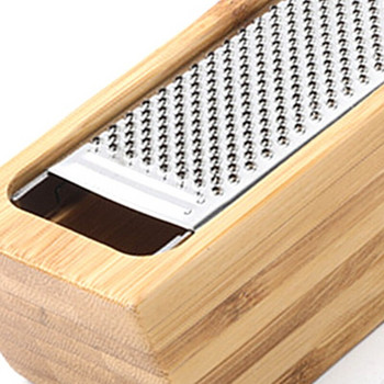 Τρίφτης τυριού από ανοξείδωτο χάλυβα με αφαιρούμενο ξύλινο συλλεκτικό τρίφτη ακακίας με κουτί Cheese Tools Server