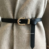 Curea de dama din piele ecologica cu catarama aurie