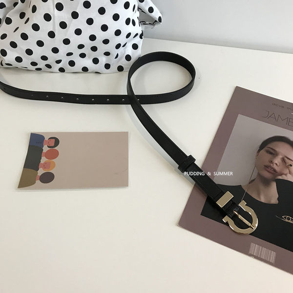 Curea de dama din piele ecologica cu catarama aurie