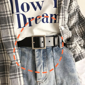 Ležerni remen od umjetne kože s kvadratnom kopčom za žene