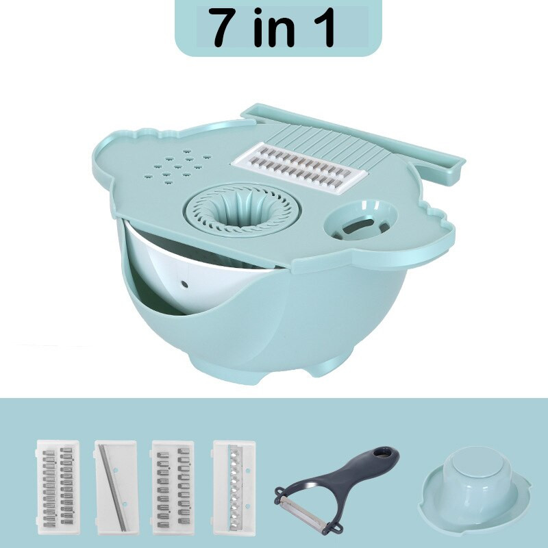 7 u 1 Sjeckalica za povrće Pomfrit Narezana mrkva Narezani krumpir Višenamjenski rezač povrća Ribelica Kuhinjski alat