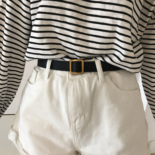 Ženski remen od umjetne kože - crne i smeđe boje