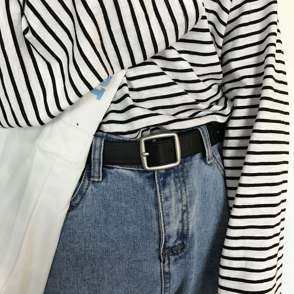 Moderan ženski kožni remen s četvrtastom kopčom