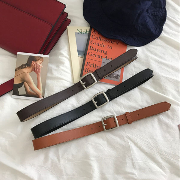 Moderan ženski kožni remen s četvrtastom kopčom