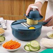 Rezač povrća 12 u 1 višenamjenski ručni rezač za guljenje voća i krumpira ribež za mrkvu s košaricom Kuhinjski pribor Naprave