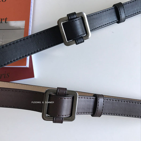 ženski tanki remen s metalnom četvrtastom kopčom