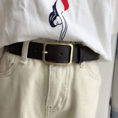 Ženski remen od eko kože u retro stilu sa pravokutnom kopčom