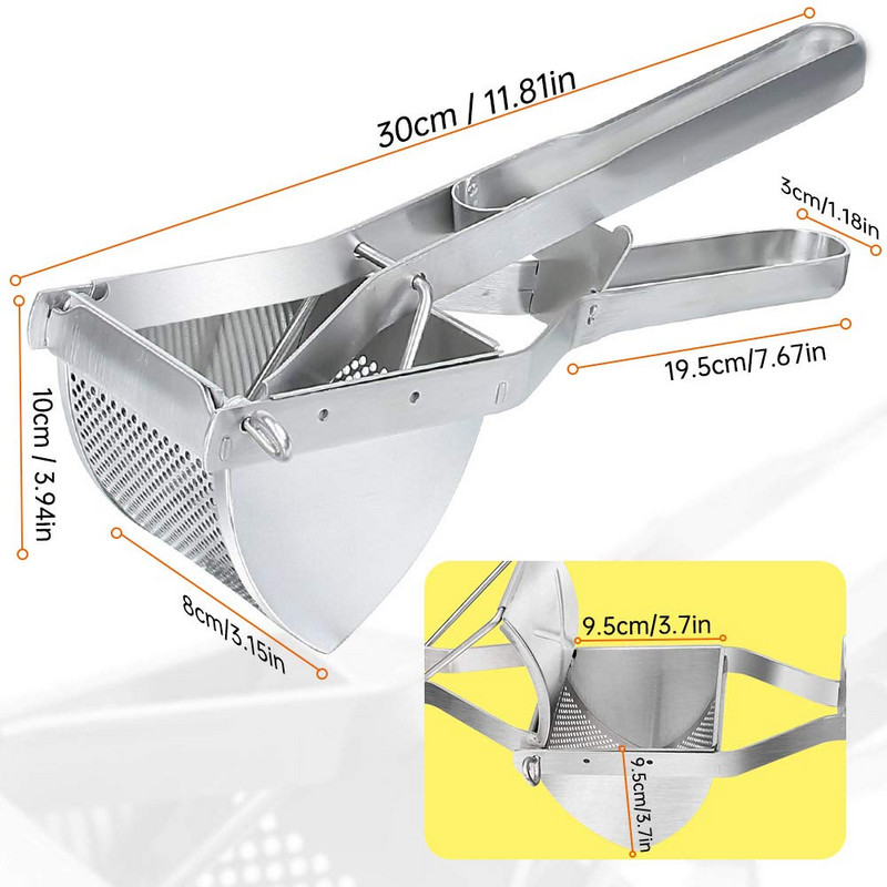 Gnječilica za krumpir Ručna preša za ulje od nehrđajućeg čelika Višenamjenska dječja hrana Sokovnik za piree od voća i povrća Kuhinjski pribor