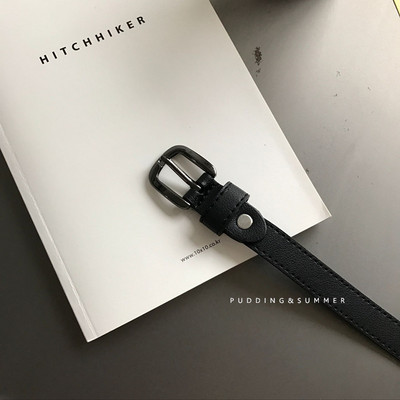 Ženski tanki remen u retro stilu od eko kože