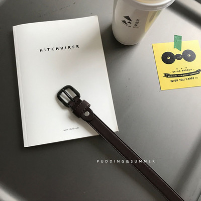 Ženski tanki remen u retro stilu od eko kože