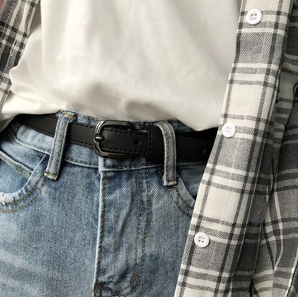 Ženski tanki remen u retro stilu od eko kože