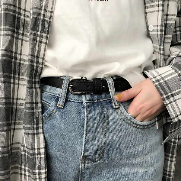 Ženski tanki remen u retro stilu od eko kože