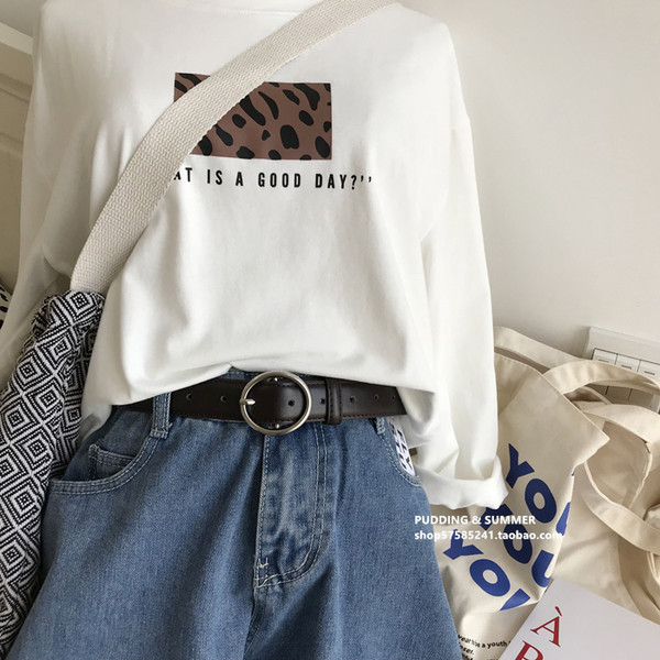 Čisti ženski remen od eko kože sa okruglom kopčom