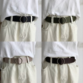 Ženski tekstilni remen sa okruglom metalnom kopčom