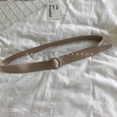 Ženski tekstilni remen sa okruglom metalnom kopčom