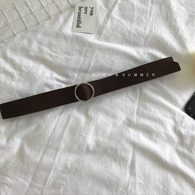 Ženski tekstilni remen sa okruglom metalnom kopčom