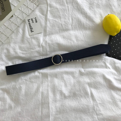 Ženski tekstilni remen sa okruglom metalnom kopčom