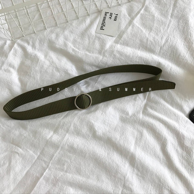 Ženski tekstilni remen sa okruglom metalnom kopčom