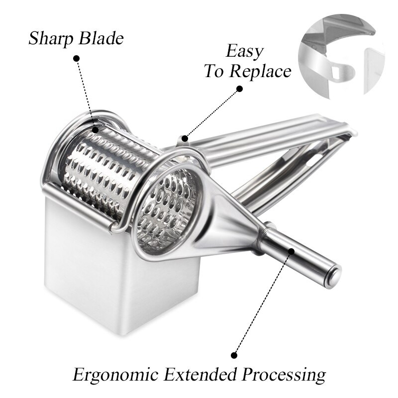 Rotacijski ribež za sir Rezač za maslac Rezač za sir od nehrđajućeg čelika s ručnim bubnjevima Mlin za češnjak Kuhinjski alati