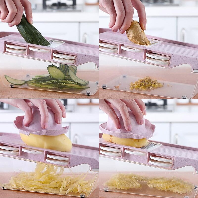 6 viename vaisių daržovių pjaustyklė Virtuvė Daugiafunkcis daržovių smulkintuvas Morkų bulvių trintuvas Daržovių pjaustytuvas