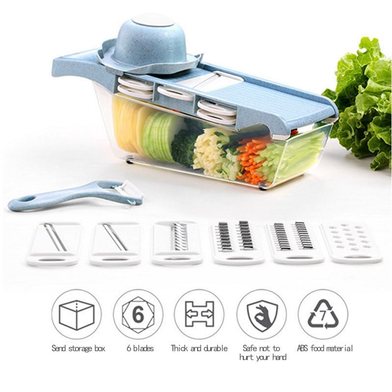 6 viename vaisių daržovių pjaustyklė Virtuvė Daugiafunkcis daržovių smulkintuvas Morkų bulvių trintuvas Daržovių pjaustytuvas