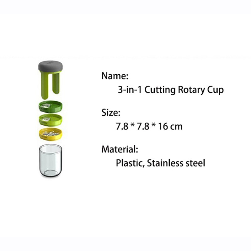3-ühes käeshoitav spiralisaator Spiraalne pöörlev lõikur siiditass taimne küüslaugupress riiv hakkija köögitööriistade tarvikud