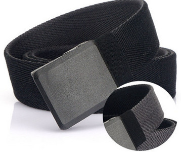 Vyriškas diržas, drobė, kasdienis, universalus, be metalo, plastikinis, sagtis