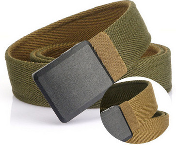 Vyriškas diržas, drobė, kasdienis, universalus, be metalo, plastikinis, sagtis