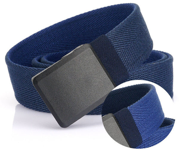 Vyriškas diržas, drobė, kasdienis, universalus, be metalo, plastikinis, sagtis